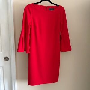 Jessica Howard Vibrant Red Long Sleeve Dress